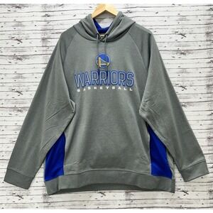 Golden State Warriors NBA Pullover Hoodie Mens 2XL Gray Blue Colorblock
